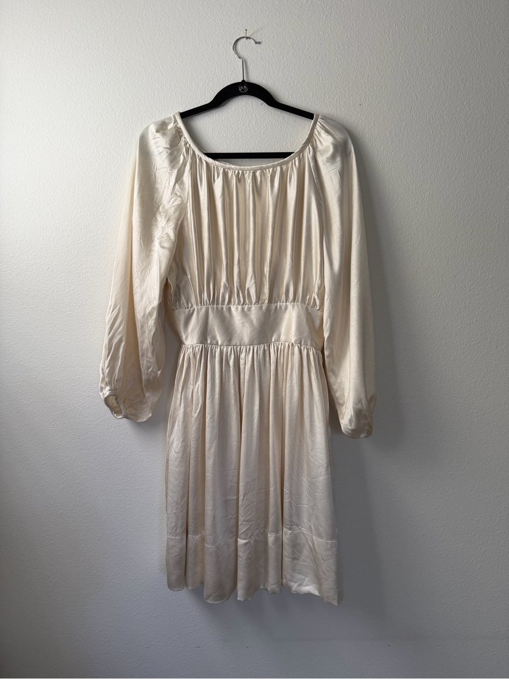Authentic Iryna Shalom Silk Long Bubble Sleeve Mini Dress - Size Small